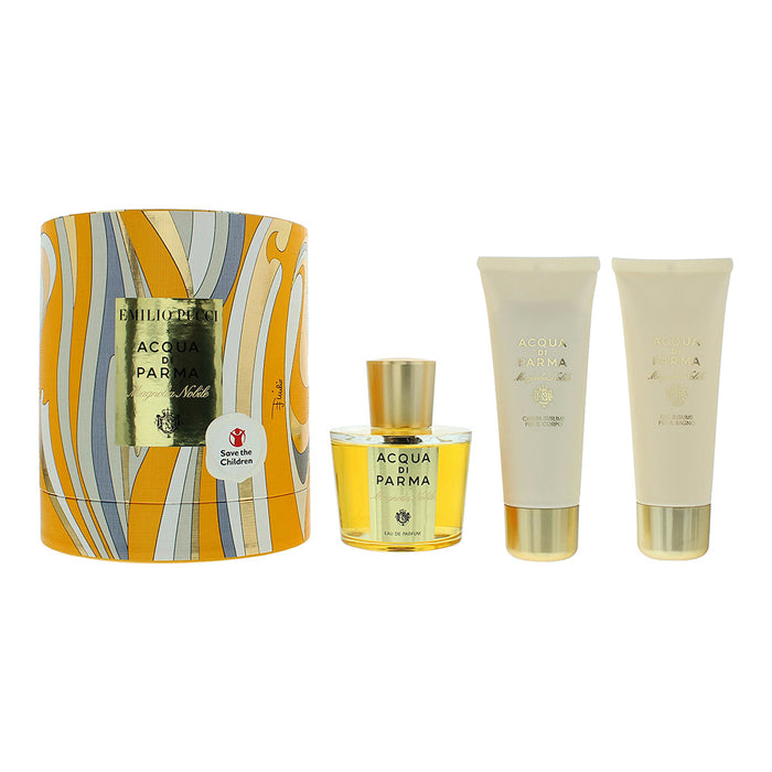 Acqua Di Parma x Emilio Pucci Magnolia Nobile 3 Piece Gift Set: Eau De Parfum 100ml - Bath Shower Gel 75ml - Deodorant Spray 50ml - Fragrances at MyPerfumeShop by Acqua Di Parma
