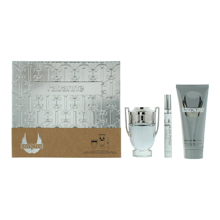 Paco Rabanne Invictus 3 Piece Gift Set: Eau de Toilette 50ml - Shower Gel 100ml - Gift Set at MyPerfumeShop by Paco Rabanne