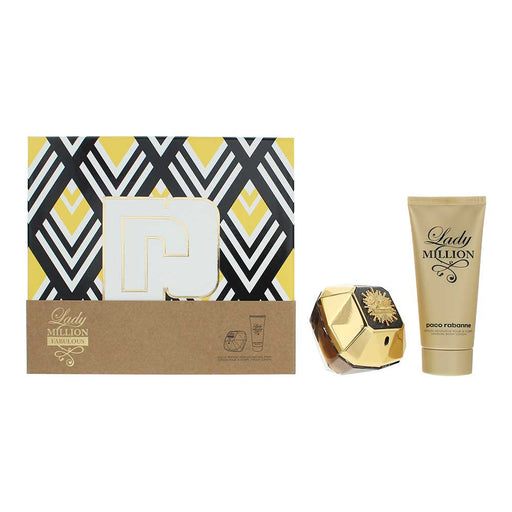 Paco Rabanne Lady Million Fabulous 2 Piece Gift Set: Eau de Parfum 80ml - Body Lotion 100ml