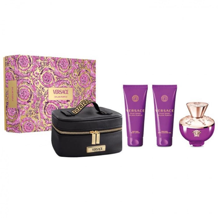 Versace Pour Femme Dylan Purple Gift Set 100ml EDP + 100ml Shower Gel + 100ml Body Lotion + Bag