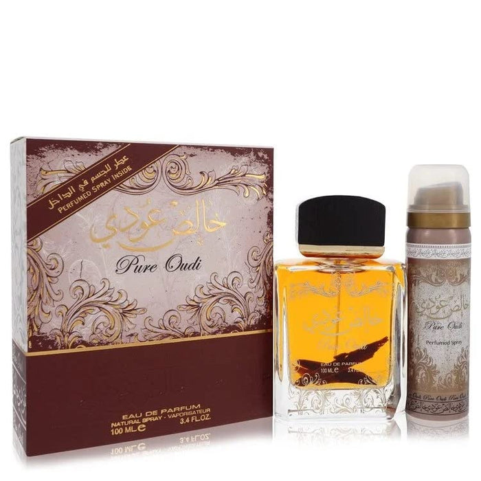 Lattafa Pure Oudi 2 Piece Gift Set: Eau de Parfum 100ml - Deodorant Spray 50ml - Gift Set at MyPerfumeShop by Lattafa