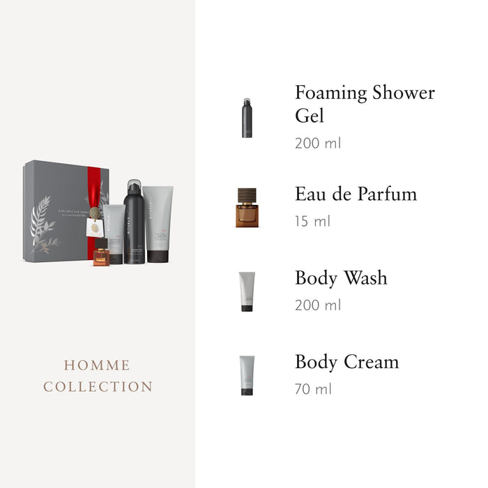 Rituals Homme Gift Set 200ml Shower Foam + 200ml Shampoo & Body Wash + 70ml Body Lotion + 15ml L?Essentiel EDP