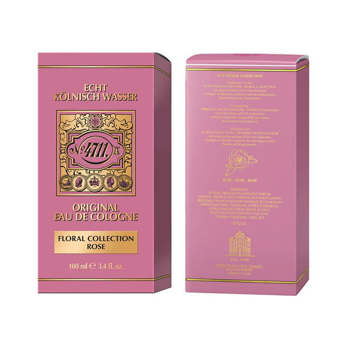 Mäurer & Wirtz 4711 Floral Collection Rose Eau de Cologne 100ml Spray - Fragrance at MyPerfumeShop by 4711