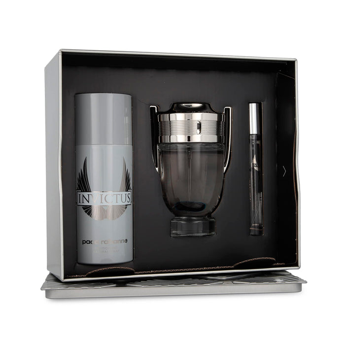 Paco Rabanne Invictus 3 Piece Gift Set: Eau de Toilette 100ml - Eau de Toilette 10ml - Deodorant Spray 150ml