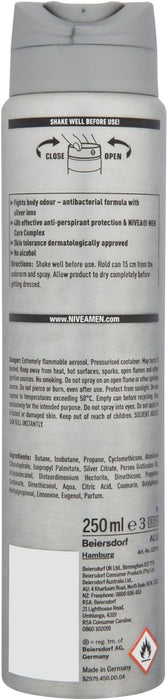 NIVEA MEN Anti-Perspirant Deodorant Spray, Silver Protect, 48 Hours Deo (250 ml)