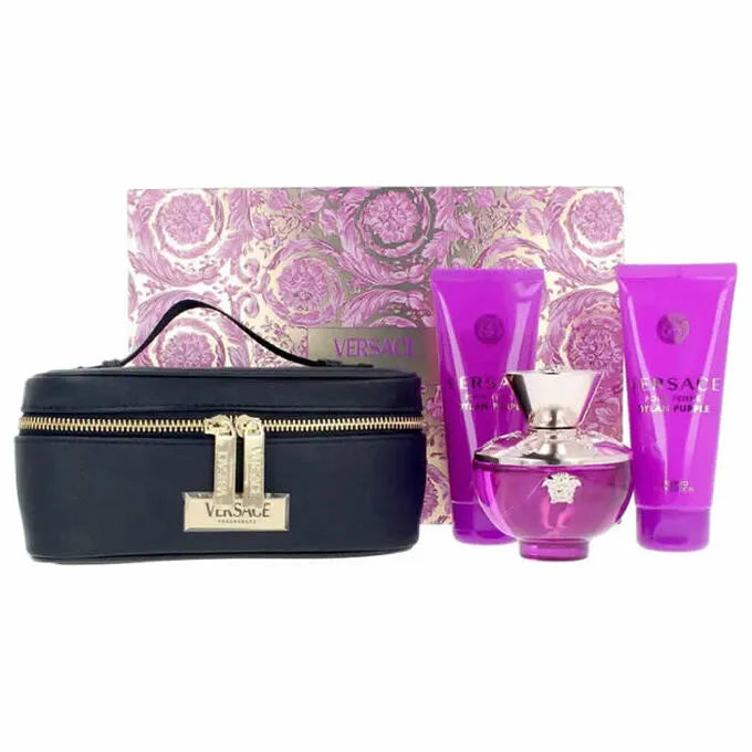 Versace Pour Femme Dylan Purple Gift Set 100ml EDP + 100ml Shower Gel + 100ml Body Lotion + Bag