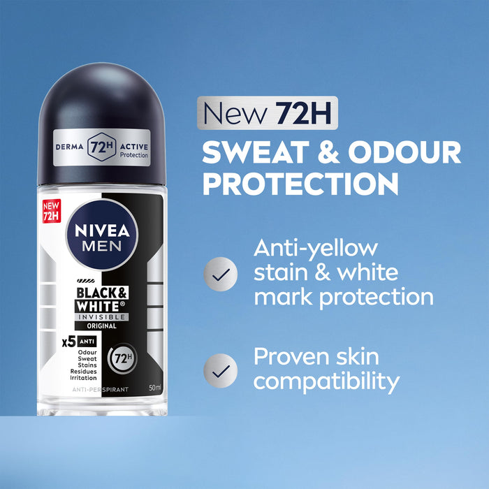 Nivea For Men Black & White Anti-Perspirant Deodorant Roll-On - Personal Hygiene at MyPerfumeShop by Nivea