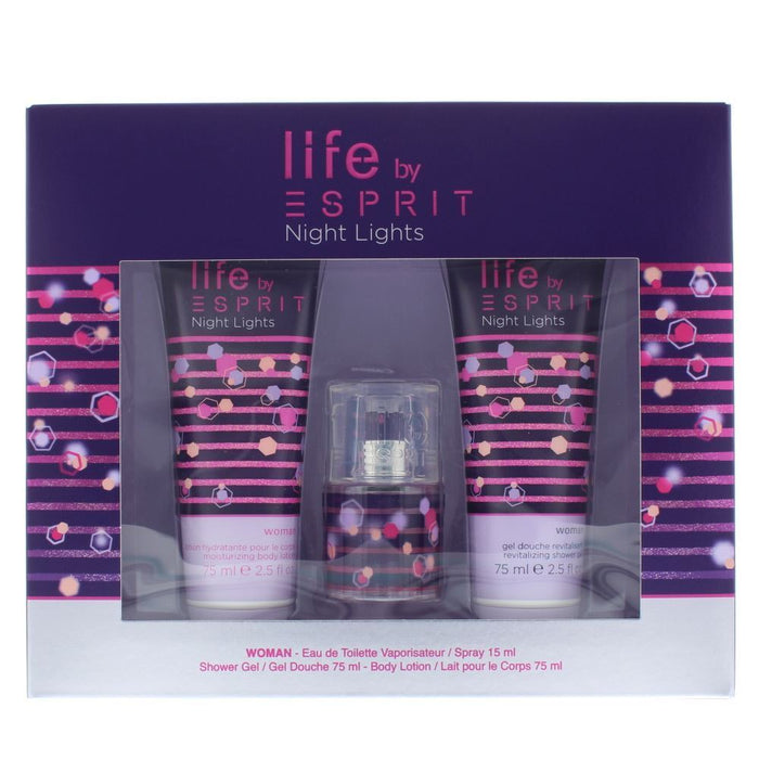 Esprit Night Light Gift Set 15ml EDT + 75ml Shower Gel + 75ml Body Lotion - Perfume & Cologne at MyPerfumeShop by Esprit