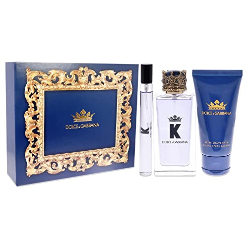Dolce & Gabbana K For Men 3 Pc Gift Set 3.3oz EDT Spray 1.6oz After Shave Balm 0.33oz EDT Spray - Sets at MyPerfumeShop by Dolce & Gabbana