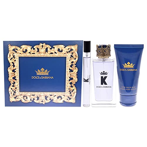 Dolce & Gabbana K For Men 3 Pc Gift Set 3.3oz EDT Spray 1.6oz After Shave Balm 0.33oz EDT Spray - Sets at MyPerfumeShop by Dolce & Gabbana