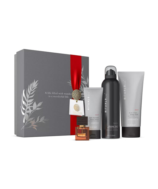 Rituals Homme Gift Set 200ml Shower Foam + 200ml Shampoo & Body Wash + 70ml Body Lotion + 15ml L?Essentiel EDP