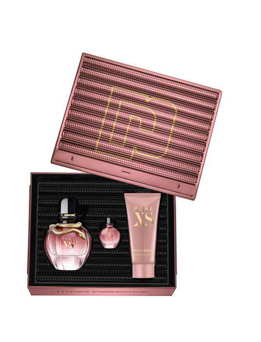 Paco Rabanne Pure Xs For Her 3 Piece Gift Set: Eau de Parfum 80ml - Eau de Parfum 6ml - Body Lotion 100ml