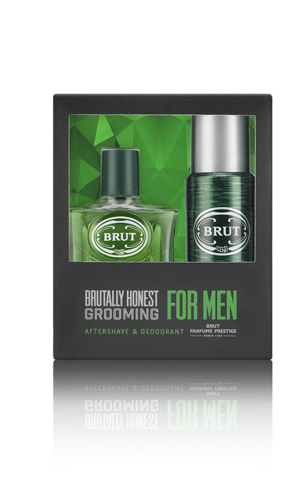Brut Brut Gift Set 100ml Aftershave + 200ml Deodorant Spray - Seasonal Gift at MyPerfumeShop by Brut
