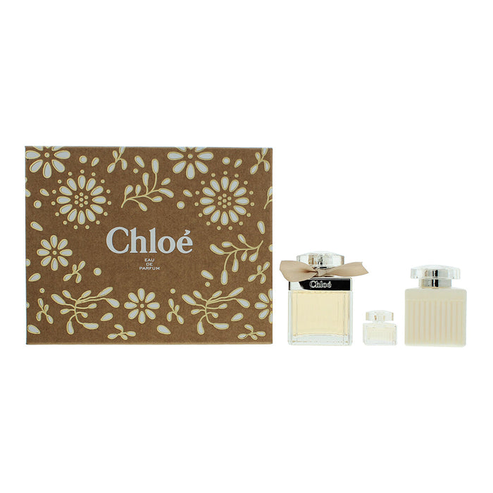 Chloé 3 Piece Gift Set: Eau De Parfum 75ml - Body Lotion 100ml - Eau De Parfum 5ml - Gift Set at MyPerfumeShop by Chloé