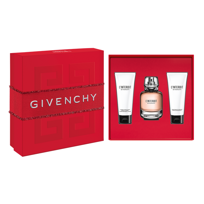 Givenchy L'interdit 3 Piece Gift Set: Eau De Parfum 80ml - Body Lotion 75ml - Shower Gel 75ml - Gift Set at MyPerfumeShop by Givenchy