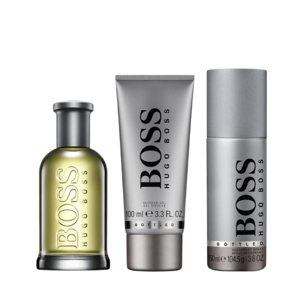 Hugo Boss Bottled 3 Piece Gift Set: Eau De Toilette 100ml - Shower Gel 100ml - Deodorant Spray 150ml