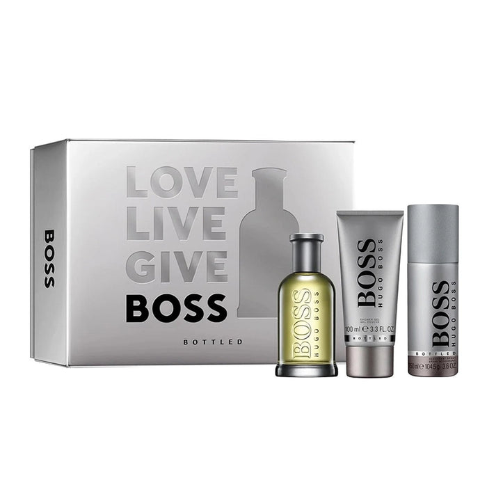 Hugo Boss Bottled 3 Piece Gift Set: Eau De Toilette 100ml - Shower Gel 100ml - Deodorant Spray 150ml