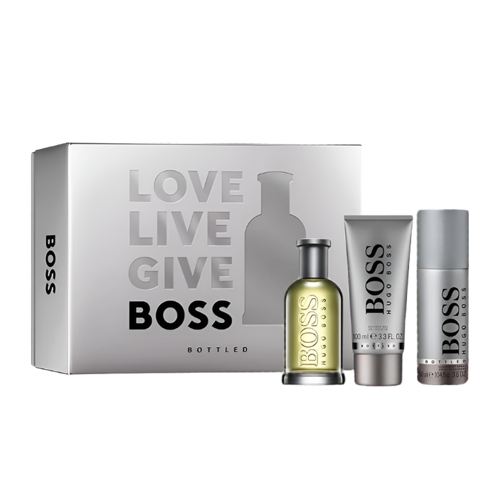 Hugo Boss Bottled 3 Piece Gift Set: Eau De Toilette 100ml - Shower Gel 100ml - Deodorant Spray 150ml