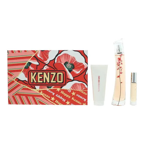 Kenzo Flower Ikebana Sakura Gift Set 75ml EDP + 10ml EDP + 75ml Body Lotion