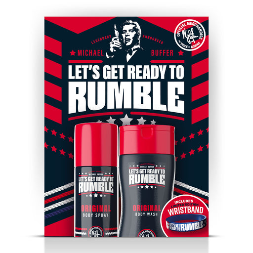 Michael Buffer Let's Get Ready To Rumble Gift Set 250ml Shower Gel + 150ml Body Spray + Wristband