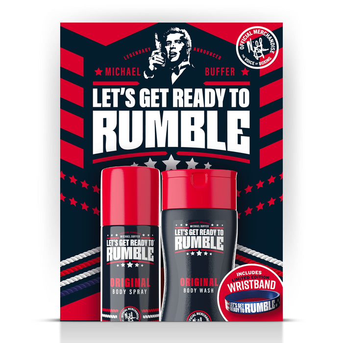 Michael Buffer Let's Get Ready To Rumble Gift Set 250ml Shower Gel + 150ml Body Spray + Wristband