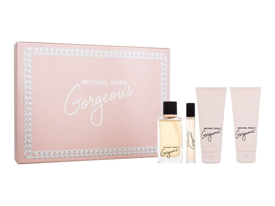 Michael Kors Gorgeous! Gift Set 100ml EDP + 100ml Body Lotion + 100ml Shower Gel + 10ml EDP