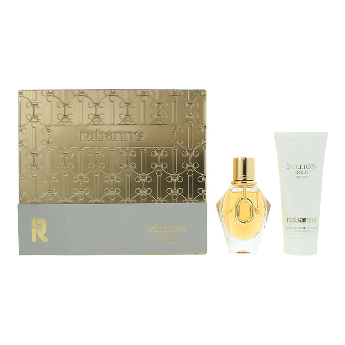 Paco Rabanne Million Gold 2 Piece Gift Set: Eau de Parfum 50ml - Body Lotion 100ml