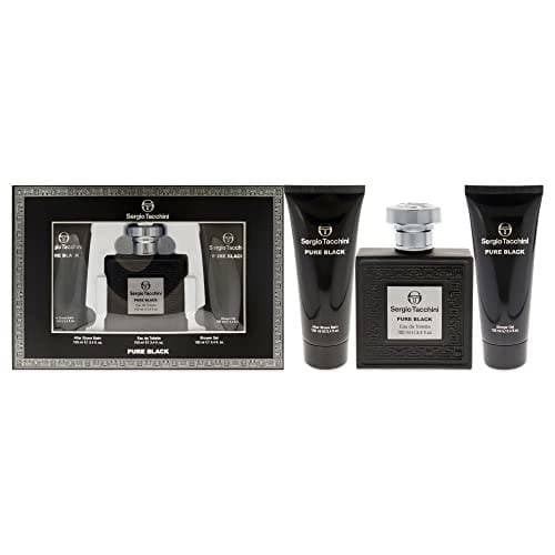 Sergio Tacchini Pure Black Gift Set 100ml EDT + 100ml Shower Gel + 100ml Aftershave Balm - Eau De Toilette at MyPerfumeShop by Sergio Tacchini