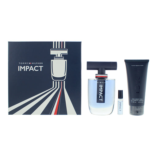 Tommy Hilfiger Impact 3 Piece Gift Set: Eau de Toilette 100ml - Body Wash 100ml - Eau de Toilette 4ml