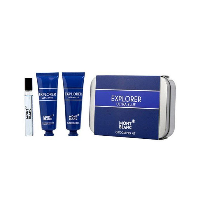 Mont Blanc Explorer Ultra Blue Gift Set 7.5ml EDP Spray + 30ml Face Cream + 30ml Cleansing Gel - Fragrance at MyPerfumeShop by Mont Blanc